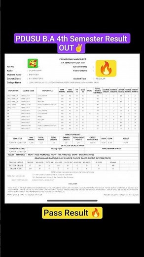 PDUSU B.A 4TH SEMESTER RESULT 2025 KAISE DEKHE / PDUSU 2ND 4TH SEMESTER RESULT / #PDUSUBA4THSEMESTER