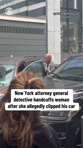 345K views · 2.5K reactions | A woman was led out of her vehicle and handcuffed in Manhattan after she allegedly clipped the car of a detective working for New York Attorney General Letitia James. A spokesperson for the attorney general told CBS News that a civilian vehicle struck a parked car belonging to James' security detail last week, and her office is investigating the matter internally. | CBS News | Facebook