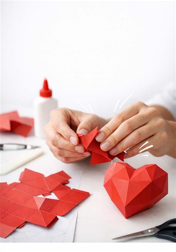Fold a red 3D papercraft heart with me ❤️📄 Template step-by-step tutorial available — don’t forget the promo code VALENTINES20 at checkout. . . . #Papercraft3D #Papercraft #DIYCrafts #PaperArt #ValentinesDay papercraft 3D, cœur rouge, pliage papier, tutoriel papercraft, modèle papercraft, DIY Saint-Valentin 3D papercraft heart, red paper heart, paper craft tutorial, papercraft template, DIY Valentine’s Day