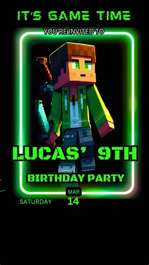 MINECRAFT BIRTHDAY INVITE VIDEO ✨ #minecraft #minecraftshorts #minecraftmemes
