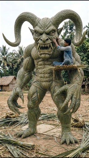 Poor Boy Making Horner Using Palm Leaf 😱 | Village Life Innovation #shorts #ai