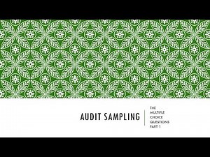 Audit Sampling MCQ Part 1
