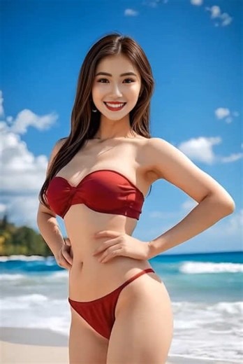 ハワイの海で満喫する可愛い女の子👙 #ai美女 #aigirl #グラビア #beauty #bikini