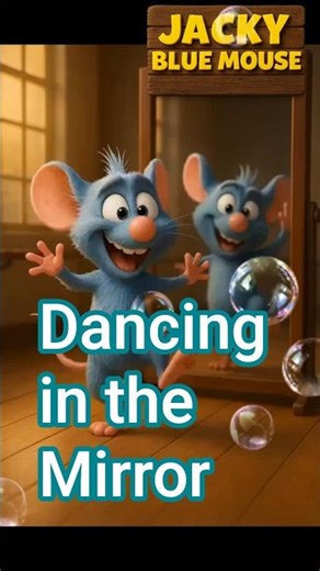 Blue Mouse Dancing in the Mirror 🪞 Funny 3D Cartoon Show #animation #aianimation #aiart