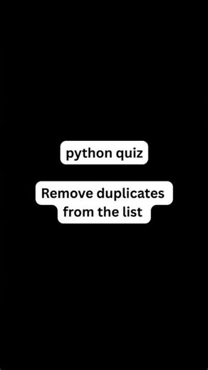 remove duplicates from the list #python