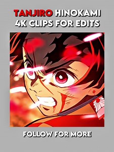 Tanjiro Hinokami Kamado (Demon slayer) 4k clips for edits #freeclips #editingresources #freeedit #4kclips #scenepacksforedits anime