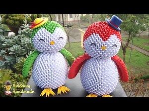 3D Origami Penguin Tutorial | DIY homemade paper penguin home decoration