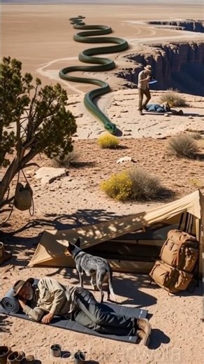 Anaconda Attacks Camp 🐍#shorts #viral #ytshorts