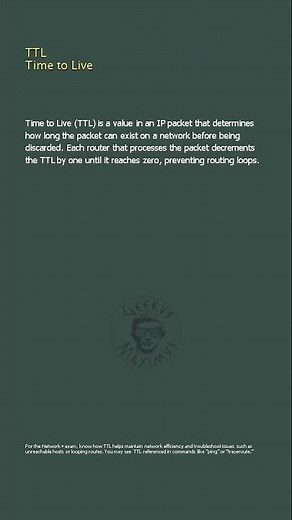 TTL Time to Live - Network+