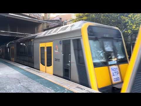 Sydney trains arriving at Hurstville station