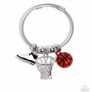 Paparazzi Kids Sports Charm Bracelet - Silver and Red
