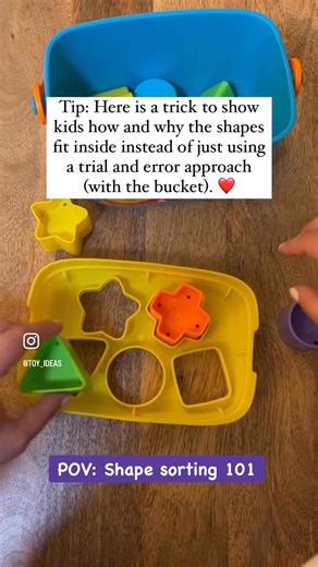9.4K views · 28 reactions | Have you tried this shape sorting strategy. #EarlyLearning #ToddlerToys | Toy Ideas 2.0 | Facebook