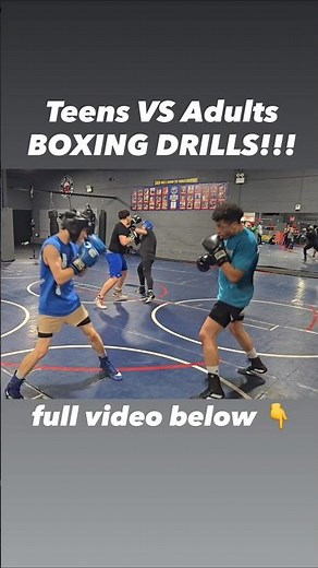 Boxing Drills Teens vs Adults with Coach Mike!!! #shorts