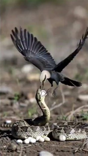 Bird fights snake for her eggs#shorts#short feed#short vairal#ai creation#wildanimals