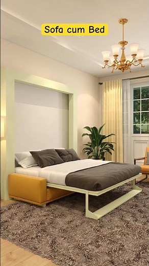 Murphy Bed + TV Unit + Book Rack in ONE Living Room 🔥 #multifunctional #homedesign #shorts