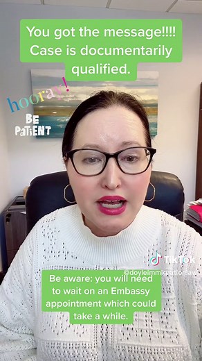 Awesome news! Now you will need to wait on your interview. #patient #interview #NVC #doylelawatl