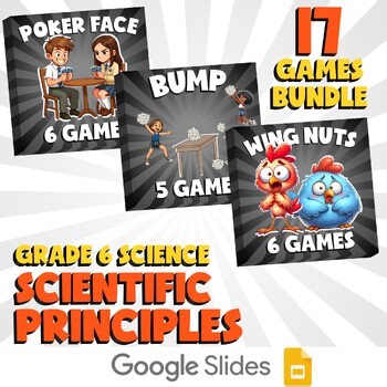 17 No Prep Science Games Bundle B - Scientific Principles - Grade 6 Review