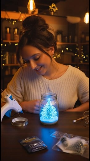 Glowing Tree Jar Recipe Materials You'll Need Mason Jar: One clean, clear glass jar (any size works). Miniature Tree: One small bottle brush tree (white or silver looks best with blue light). Faux Snow: Choose one option: Epsom Salts: For a bright, crystalline snow look. Instant Snow Powder: For a fluffy, realistic look (requires water, so use caution with electronics). Coarse White/Iridescent Glitter: For maximum sparkle. LED Light Source (Blue): A small battery-operated submersible blue LED li