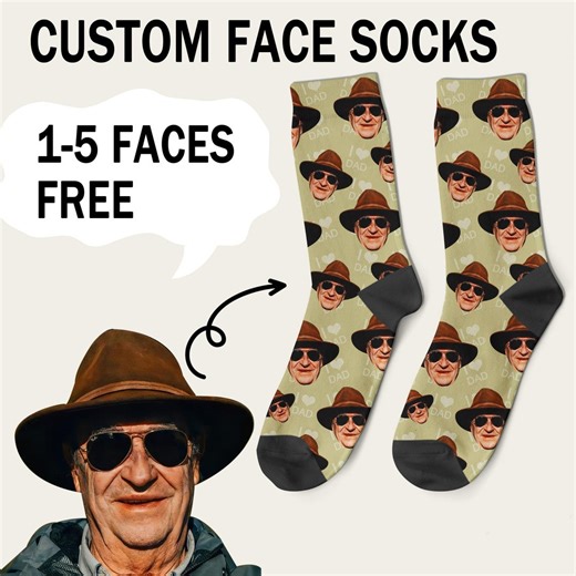 Custom Face Socks • Personalized Photo Socks With Human or Pet Face • Add Your Name/text • Funny Gift for Mom, Dad, Bridesmaids - Etsy