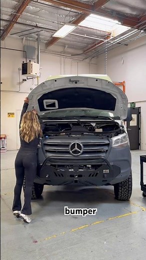 Installing a new front bumper on my Sprinter!! #vanlife #overlanding #modified
