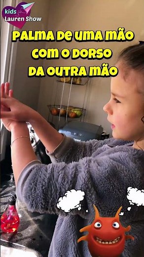 Lauren Ensina a Lavar as Mãos!🧼✨Mãos Limpas e Higiene em dia! #shorts #aprenderbrincando