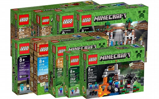 乐高 LEGO 我的世界 MINECRAFT 全系列开箱速拼评测视频