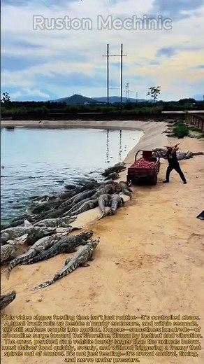 Insane Crocodile Feeding Time at a Massive Reptile Farm: Feeding 100+ Hungry Crocodiles From