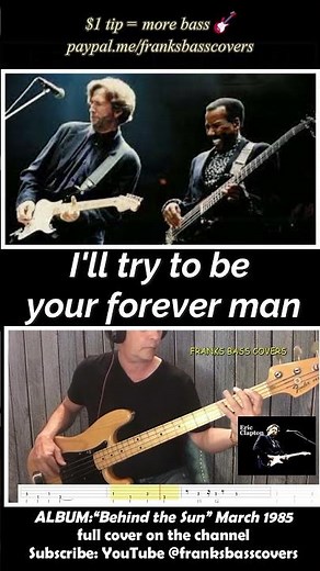 FOREVER MAN - ERIC CLAPTON | FRANKS BASS COVERS #shorts2025