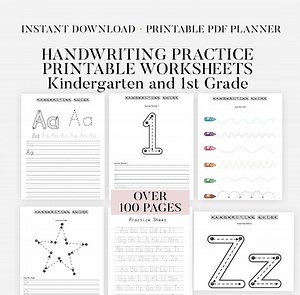 Preschool Pre-k   Kindergarten Learning Bundle Printable |  100 Pages | Printable Activity Worksheets | Coloring | Editable Tracing Alphabet - Etsy