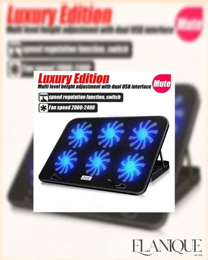 COOLCOLD A9 Gaming RGB Laptop Cooler 2 USB Ports 6 Fan Gaming Led Light Notebook Cooler For 13-18...