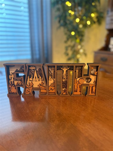 Layered Wood Faith Sign | Christian Easter Decor - Etsy