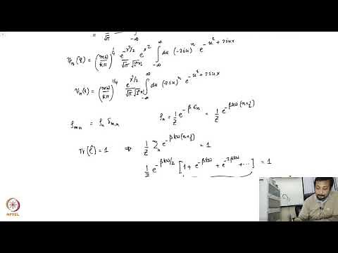 mod09lec44 - Single Particle Quantum Partition Function Harmonic Oscillator - Part I