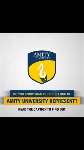 The Amity University logo is represented in a shield divided into dark blue and golden yellow sections by an upward sweeping line that depicts growth and progress in life, achievable through education. While the shield shape represents the resolute shelter of truth, two contrasting yet adjacent colours connote a blend of modernity with tradition. The dark blue with contemporary cues of technology, performance and advancement strikes a synergy with the golden yellow radiance of tradition, culture
