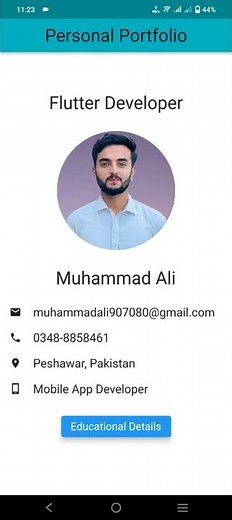 Personal portfolio | Flutter | Dart | Mobile Application Development | Flutter for beginners