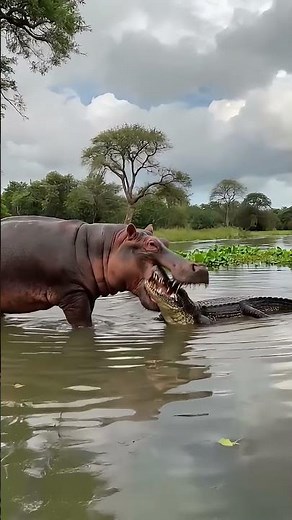 Crocodile vs Hippopotamus | The Ultimate Battle in the Wild! 🐊🦛🔥