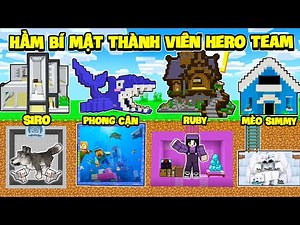 Noob Ruby Thử Thách 24h Khám Phá HẦM BÍ MẬT Của Các Thành Viên Hero Team Trong Minecraft