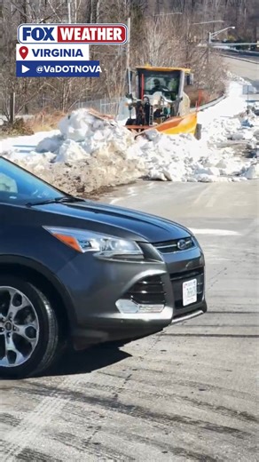 SAYONARA SNOW 👋: Virginia is showing winter the door and grating and plowing the large snow drifts that have accumulated over the recent weeks of winter weather. Stay with FOX Weather for the latest throughout the weekend. #winterweather #snow | FOX Weather