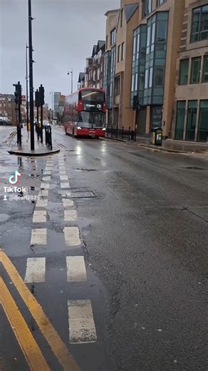 131 GOING TOWARDS KINGSTON DEPARTING FROM WIMBLEDON BUS STATION AREA ( WITH HORN SOUND.)