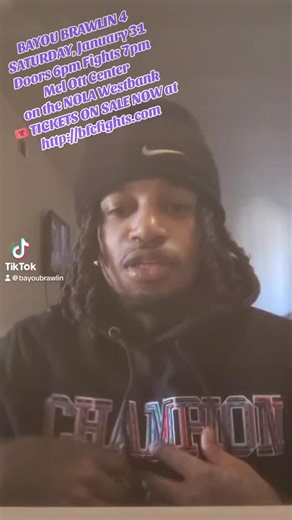 @bayoubrawlin on Instagram: "BRAWLER ANNOUNCEMENT Joaquin “Pop” Jolla representing Hammond, LA ￼returns to Bayou Brawlin’ in hopes to put on a show as he officially enters the lightweight tournament He’ll be Brawlin’ at Bayou Brawlin’ 4 on January 31st on The Westbank at the Mel Ott Center in Gretna, LA 📍Where: Gretna, La (Westbank) Mel Ott Center 📅When: SATURDAY January 31st, 2026 ⏰ Doors: 6pm Fights: 7pm 🎟️Tickets: on sale NOW at BFCfights.com It’s NOLA’s wildest night of fights, THIS is BA