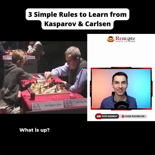 88K views · 511 reactions | New Video Out!  In this lesson, you'll learn: ✅ How Carlsen and Kasparov approach critical moments in the game ✅ 3 easy-to-use thinking habits that help you play like a GM ✅ What to focus on (and what to ignore) when calculating moves ✅ How to manage pressure and make confident decisions ✅ The psychology behind small behaviors—like adjusting pieces before the game #chess #chesslessons #chesslife | Remote Chess Academy | Facebook