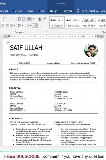 simple curriculum vitae template #curriculum #tutorial