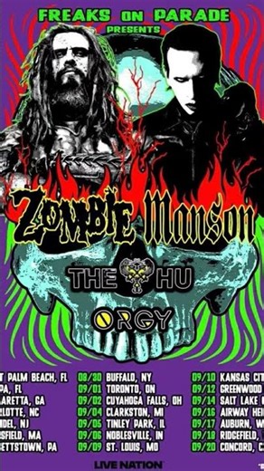 Rob zombie New tour for 2026 #emo
