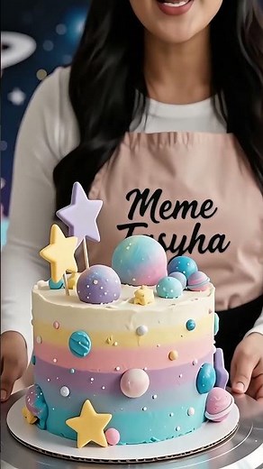 Cute Pastel Space Birthday Cake | Kids Space Theme Cake