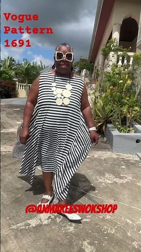 Sew with joy | Vogue pattern 1691 : A Tom & Linda dress done made exciting using a striped material