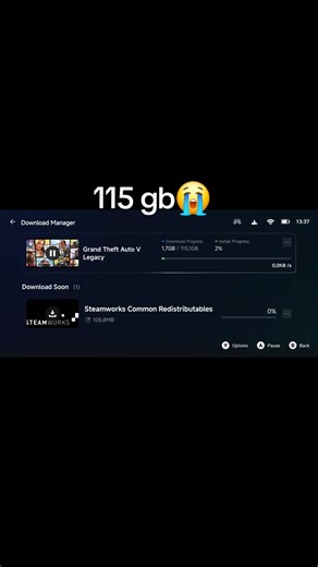 115gb😭 #gta #gta5 #gamehub #steam #viral