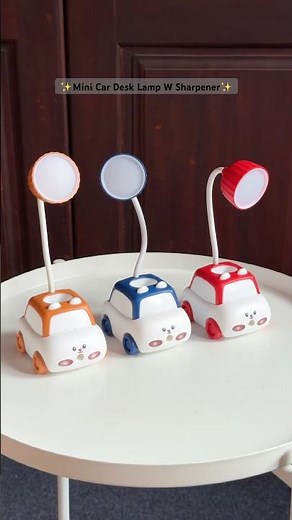 Cutest Car Desk Lamp 🌷✨🎀#kawaii #stationarycollection #stationery #stationary #lamp #deskdecor