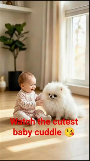 Watch the cutest baby and puppy cuddle session ever 😘😘🥰🐶👶 #cute #puppy #baby #shorts
