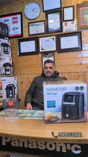 THE HOME SAAZ on Instagram: "Sencor Vita Fryer SFR 6550BK ✨ Healthy, crispy cooking made easy. 6.5 L capacity, smart LED controls and powerful air-fry technology — less oil, more flavour. 🍟 Available at all the leading stores across the Kashmir 🍁 Valley. 👇🏻👇🏻 Dm me on whatsapp for the price or call 9906532781 #thehomesaaz #khanyar #Sencor #HealthyCooking #premuimquality"