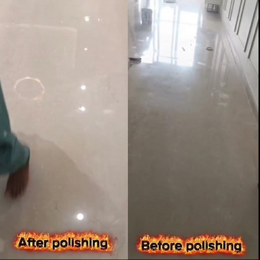 Floor polish before and after #marblepolishing