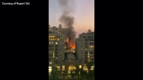 Dubai hotel in flames after Iranian missile strike